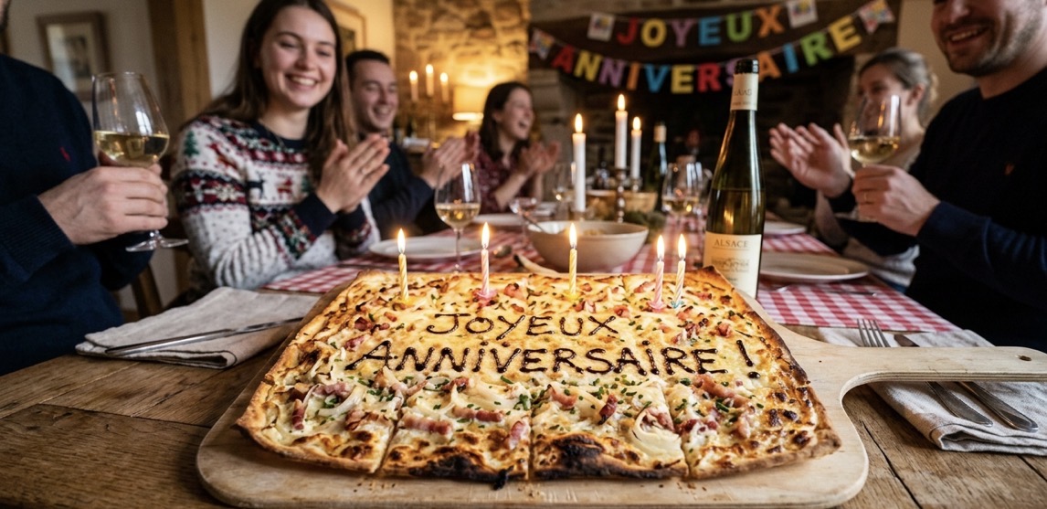Anniversaire autour du four à bois